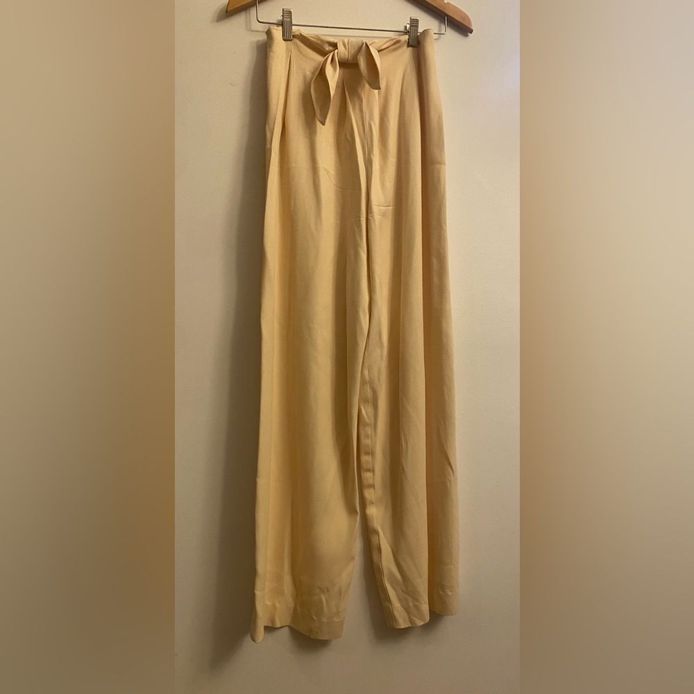 Vintage Trouser High Waisted Wide Leg Yellow Small